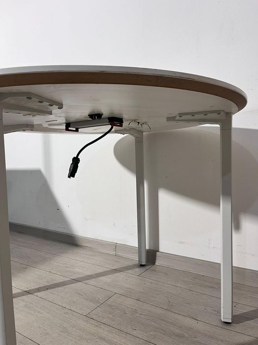 Birou cu Priză Încorporată, Diametru 100 cm; Masă Rotundă