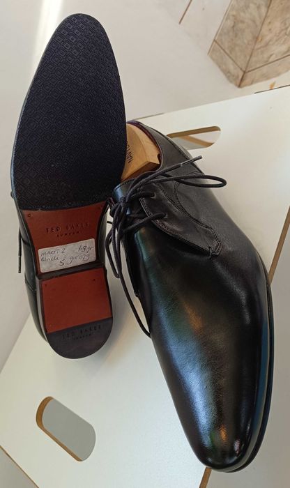 Pantofi derby 42.5 43 premium Ted Baker London Noi piele naturala moal