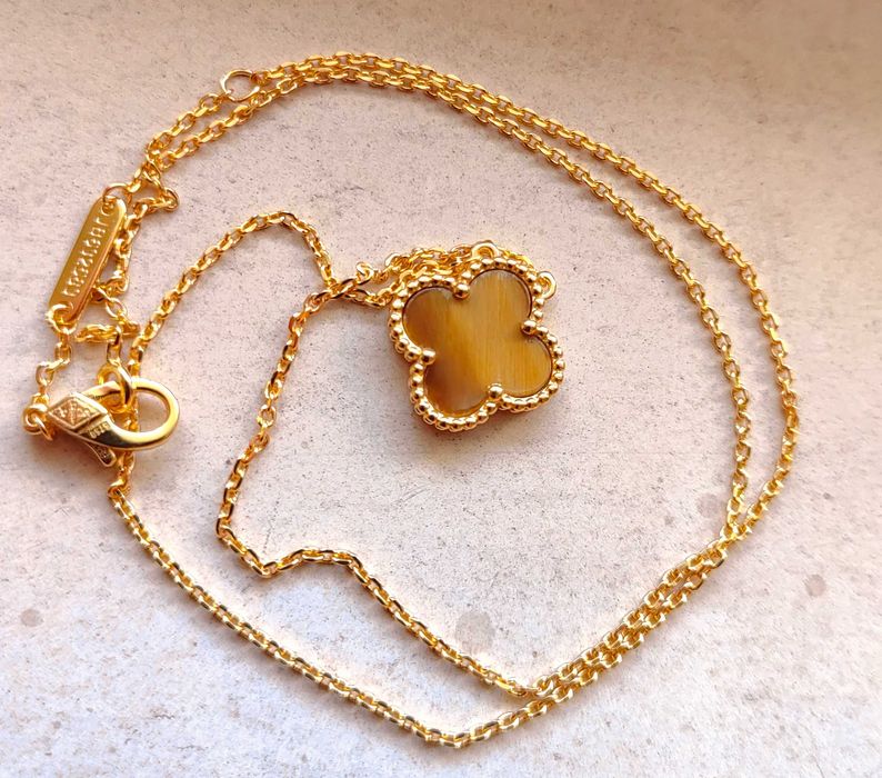 Дамско колие с детелина от тигрово око, Van Cleef & Arpels VCA