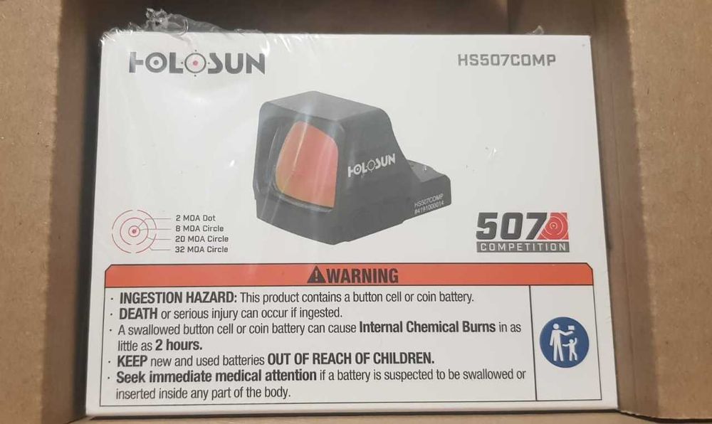 Red dot Trijicon RMR 3.25, Trijicon SRO 5 MOA, Holosun 507 Competition