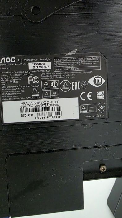 Set 2 monitoare AOC 27” IPS + suport dublu birou (VESA)