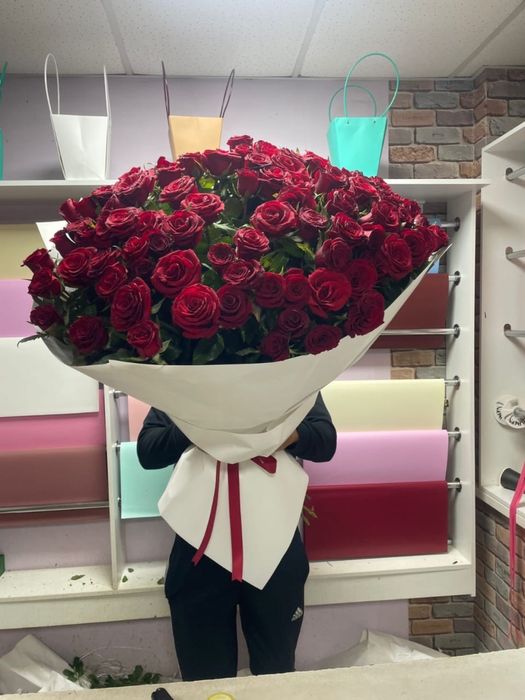 101 роза метровые 37000тг!