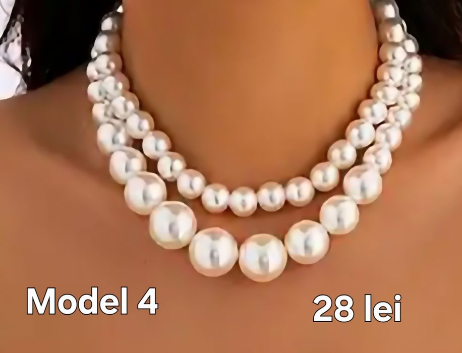 Colier perle albe