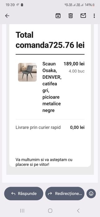 Vând set 4 scaune