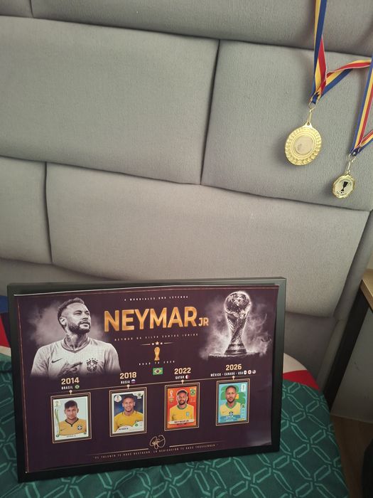 Neymar J.r Cupă Mondială tablou  A4 calitate premium