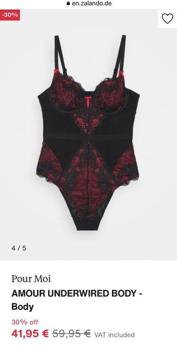 Pour Moi Amour Underwired Body дамско боди - S