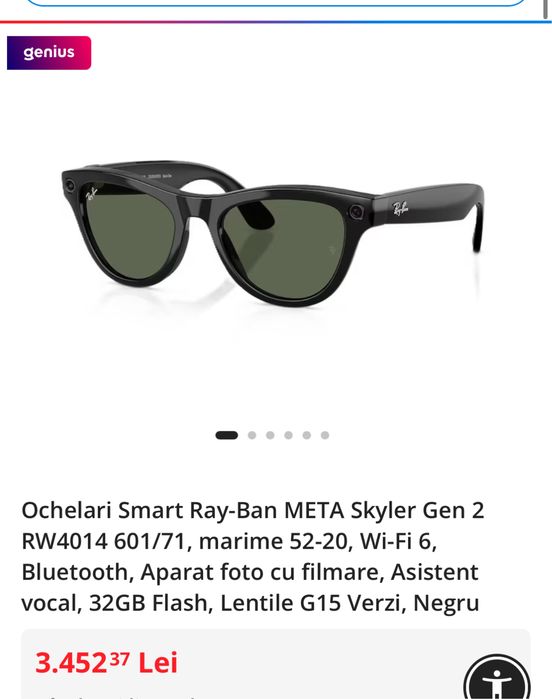 Ray-Ban Meta Skyler Gen 2, cutie sigilata, model 2026, AI ,  transport inclus