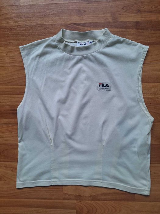 Tricou Fila Mărimea M Alb Mock Neck Sleeveless 100% Bumbac