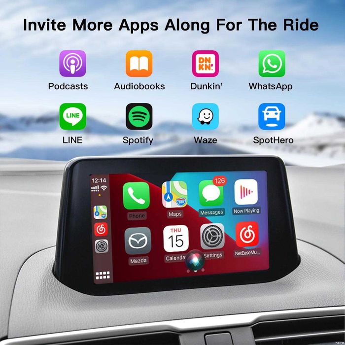 Modul CarPlay / Adroid auto prin cablu compatibil cu Mazda 2, 3, 6, MX-5, CX-3, CX-5, CX-8 și CX-9, plug and play