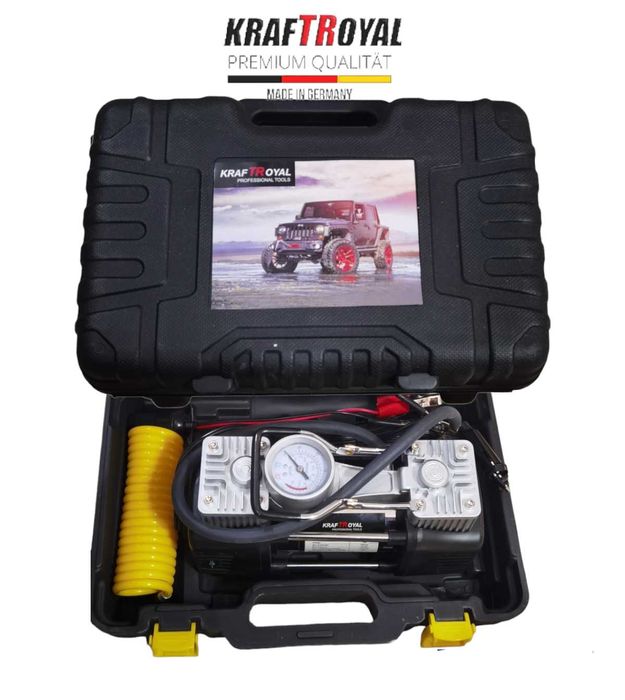 Компресор за Гуми с фенер маркуч за въздух KRAFTROYAL двуцилиндров
