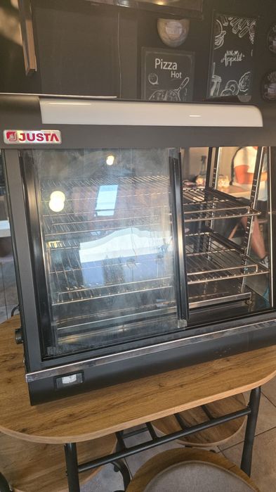 Vând vitrină caldă profesională pentru expunere și menținere la cald, marca JUSTA, ideală pentru spații de tip Fast-Food, Pizzerii, Patiserii,