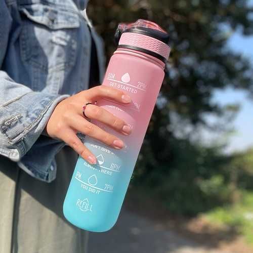 Шише за вода с лепенки, Мотивираща бутилка за вода 1 литър, Trizand