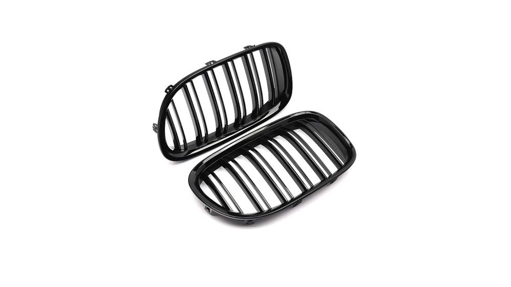 Set 2 grile duble, negru lucios, M Design pentru BMW F01 F02