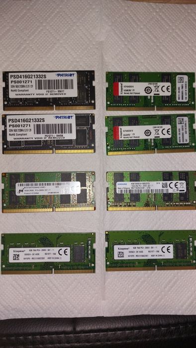 Memorii laptop 2x16gb, 2Rx8 PC4, 2133 Patriot, 2666 Kingston, Hynix