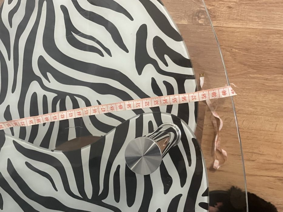 Vand masuta de cafea din sticla cu model zebra