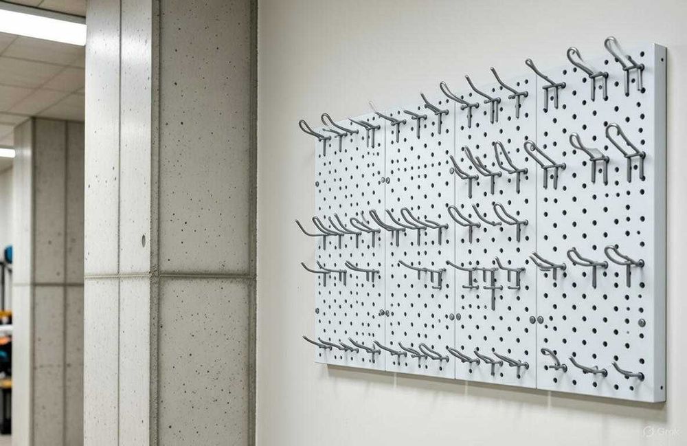 Teshilgan panel, перфопанель, do'konda ilgaklar uchun panel