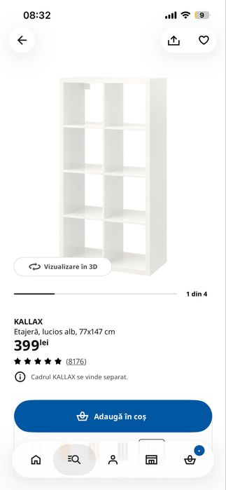 Etajera Kallax nuanta alb lucios