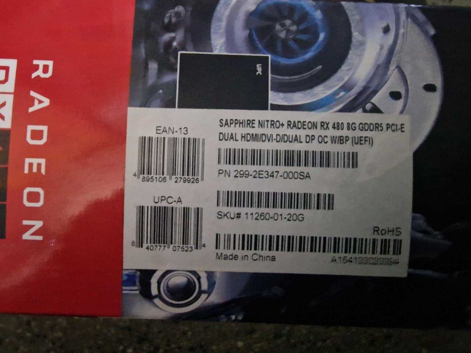 AMD Radeon RX480 Sapphire Nitro+ 8GB Гаранция 3 месеца