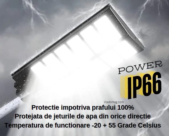 Lampa solara 1000 W dubla cu telecomanda, suport metalic