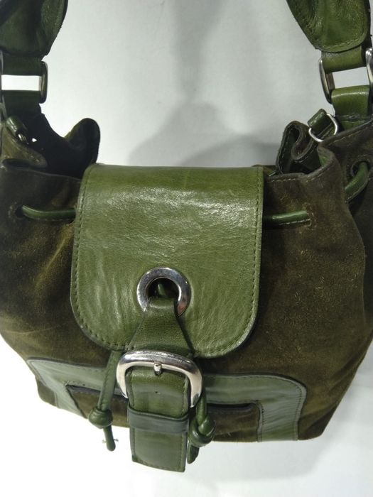 Geantă piele verde Italia