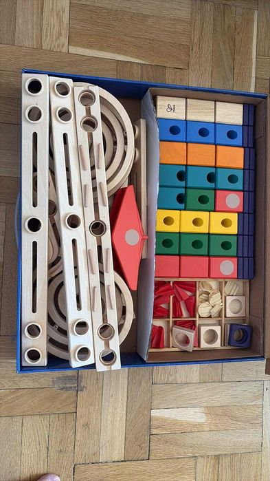 Joc Quadrilla Marble Run Construction Vertigo cu 70 marbles