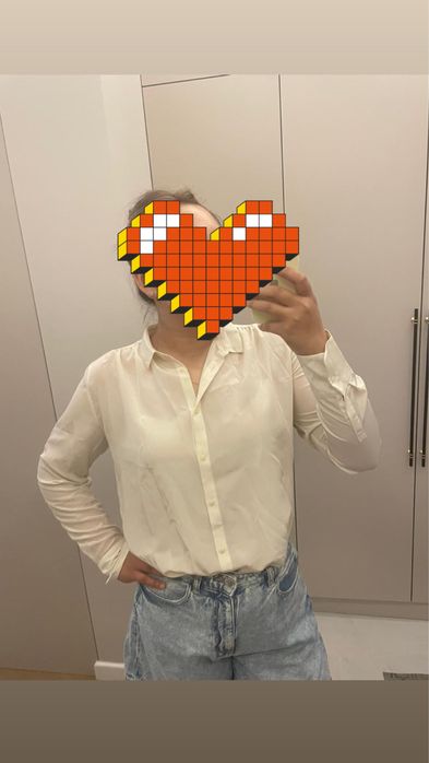 Рубашка Uniqlo, размер М, цвет айвори