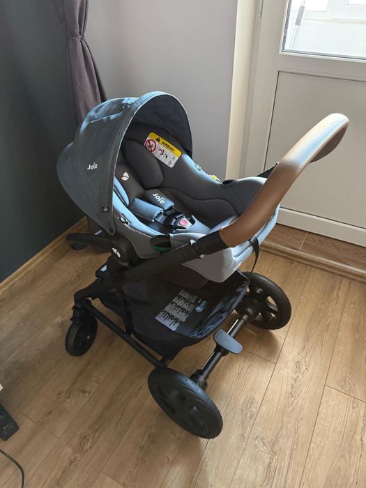 Set carucior Joie 3 in 1 + baza Joie isofix 360 grade