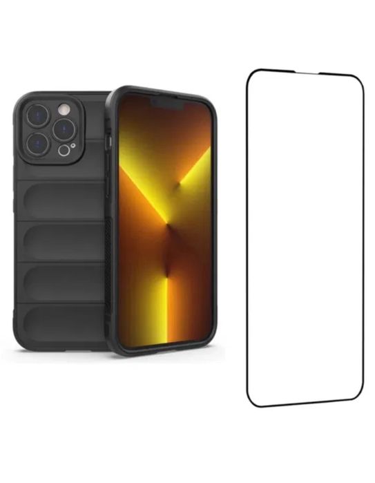 Husa Silicon Liquid+Folie Sticla 11D 6D Privacy Iphone 16/PRO/PLUS/MAX