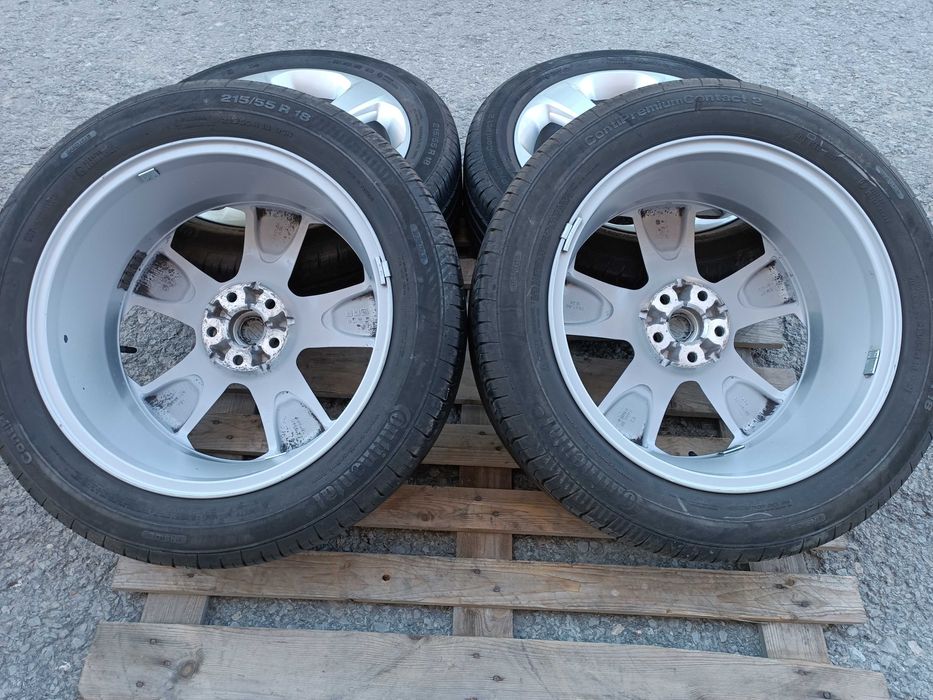 Лети джанти 18ки 5х105 Opel + летни гуми 215/55/18 Continental