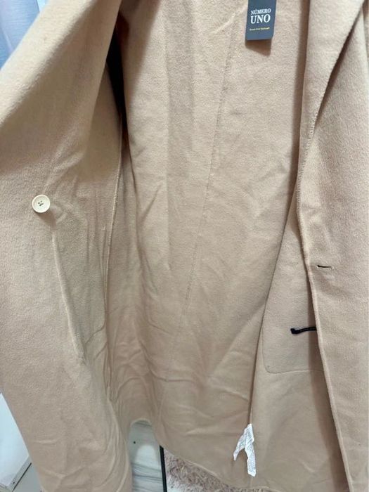 Palton bej deschis camel mix de lana lucrat manual Zara marimea S