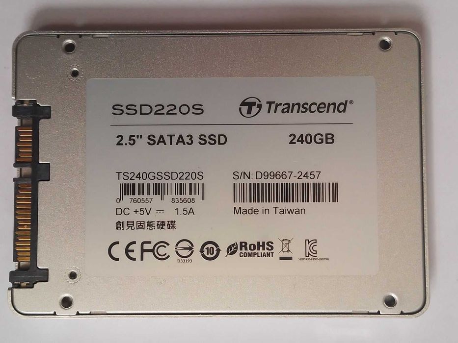 240 GB Transcend, SSD220S, SSD SATA 6Gb/s, 2.5"