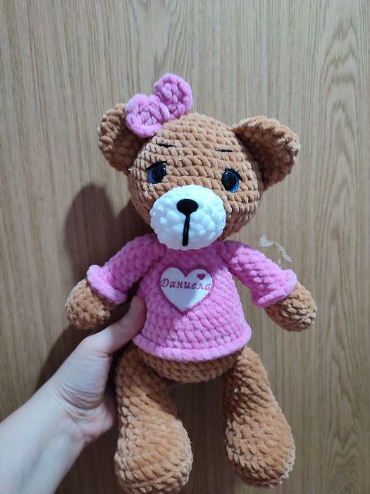 Плюшено мече, плетена играчка мече, плетени играчки