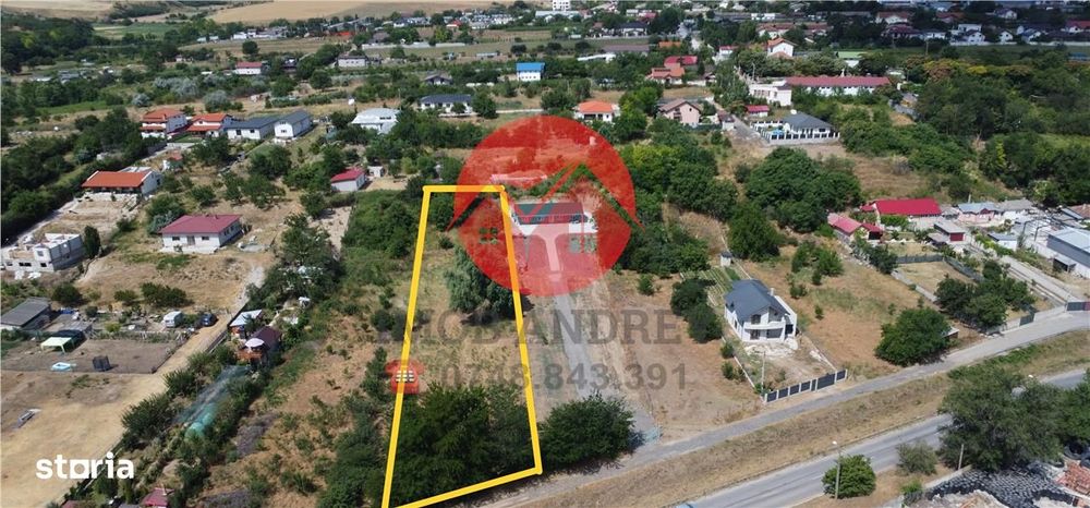 Teren intravilan 1.749 mp, ideal constructie casa, utilitati la strada