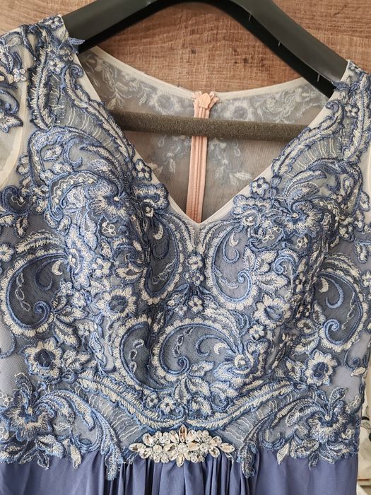 Синя дълга рокля размер S-M 38