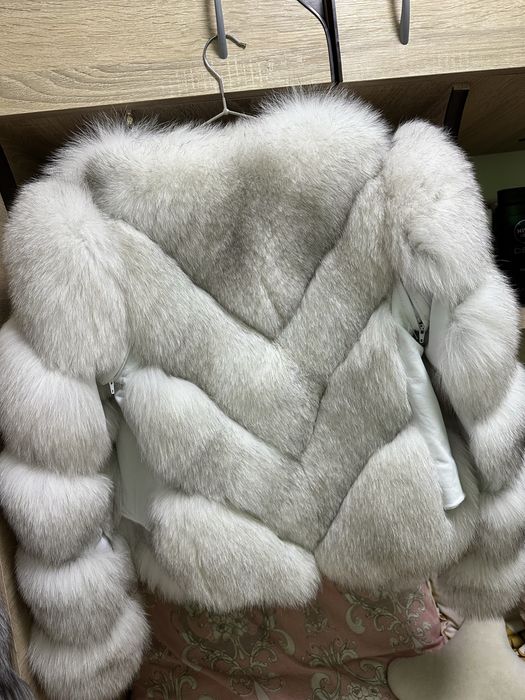 Haina blana naturala vulpe polara  2 in1 marimea S