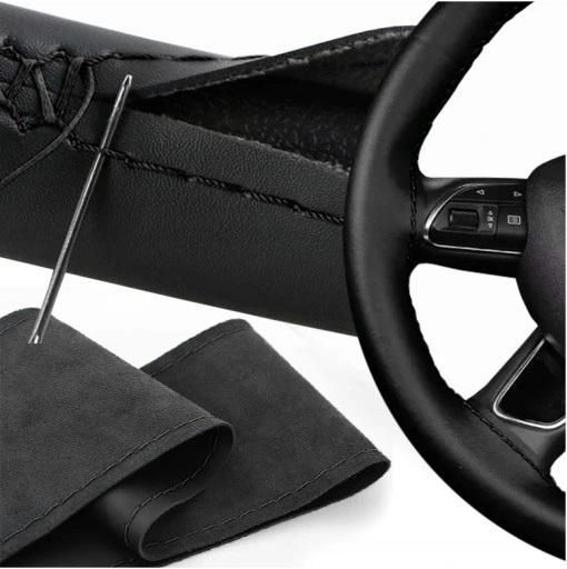 калъф за волан шиещ 39-41см от 1 секция естествена кожа черен ...