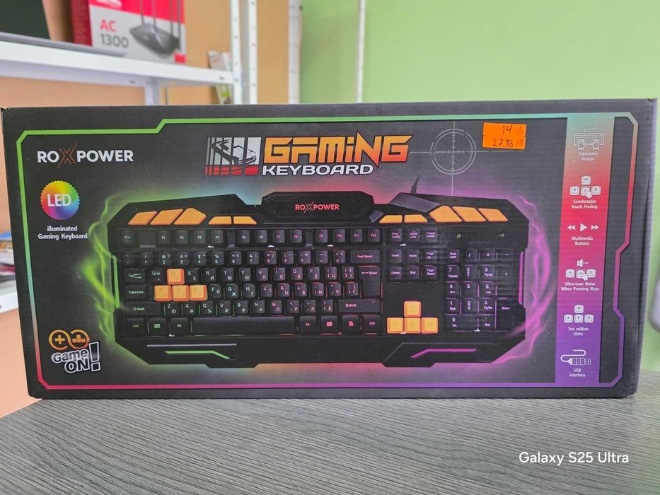 Нова! Геймърска клавиатура с Кирилица ROXPOWER G-8100, GAMING LED, Черна