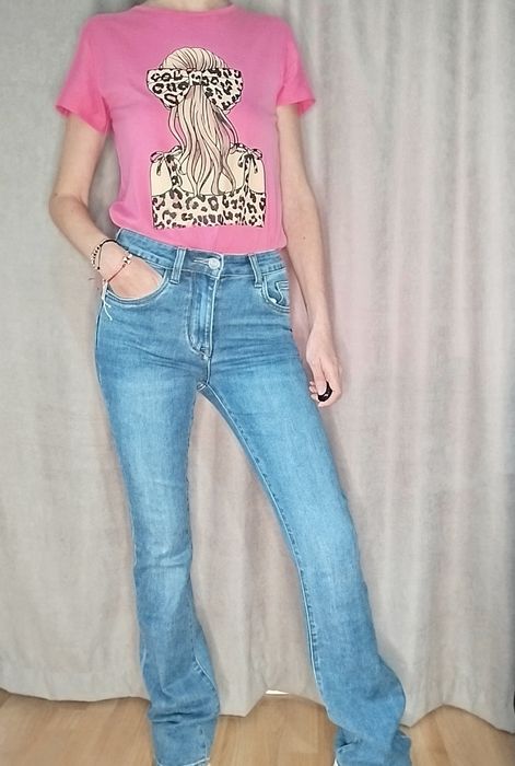 Дамски дънки с камъни, чарлстон,зелени, Baggy fit