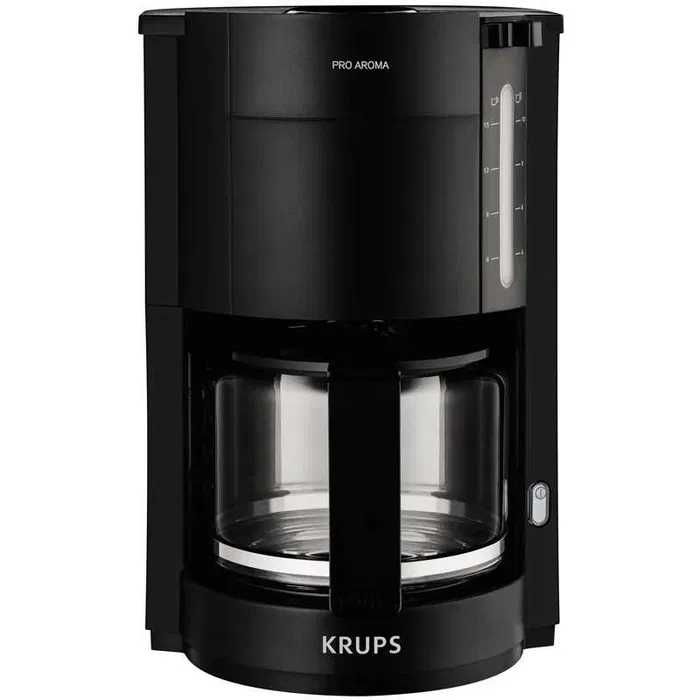 Шварц кафемашина Krups F30908, филтърна кафемашина със стъклена кана, капацитет 1,25 л, черна