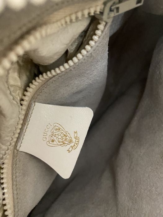 Geantă Gucci Vintage Originală, piele albă, cu serie autentică