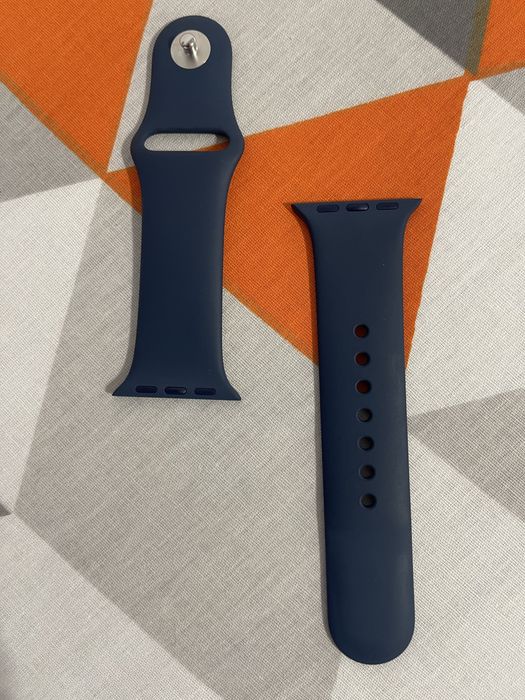 Curea silicon Apple Watch 9, 41mm, Storm Blue, S/M