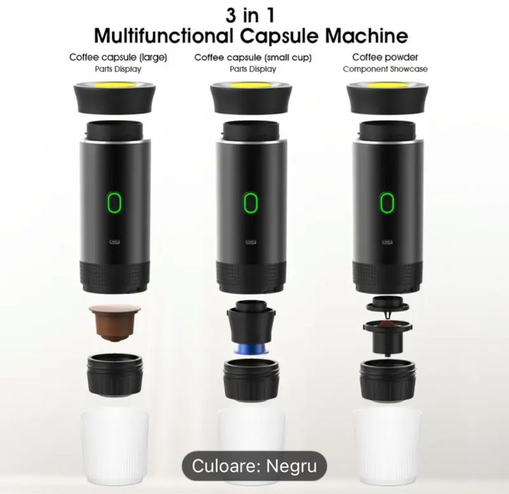 Espresor portabil mini Espressor Nespresso baterie +usb cu capsule