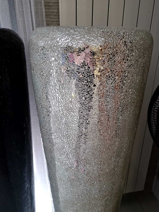 Vaze de podea din mozaic oglindă - Negru & Argintiu