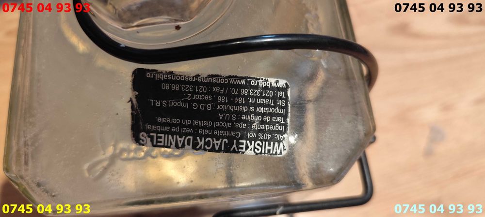 sticla goala si suport leagan metalic Whiskey jack Daniels 40gr 3 litr