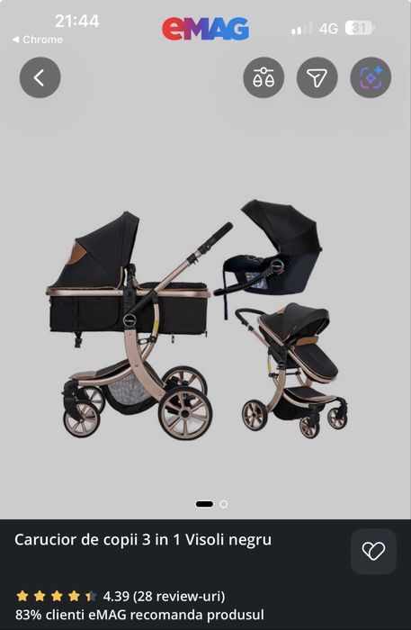 Carucior de copii 3 in 1 Visoli