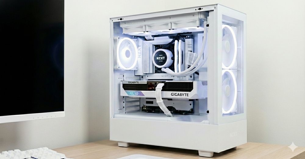 Компьютер БЕЛЫЙ  кейс на стадии сборки на заказ  НА БАЗЕ NZXT