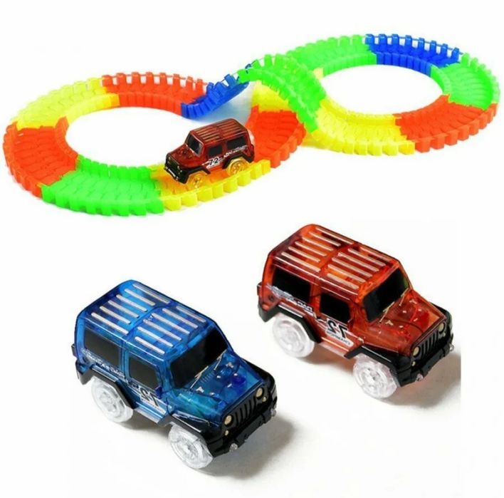 Гибкий трэк с машинками и паркинг