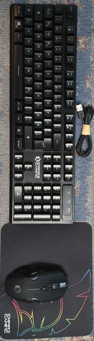 Kit tastatura si mouse gaming wireless RGB layout qwertz