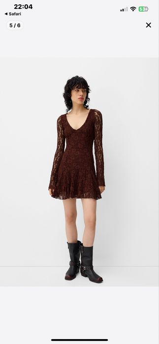 Рокля с дантела Bershka