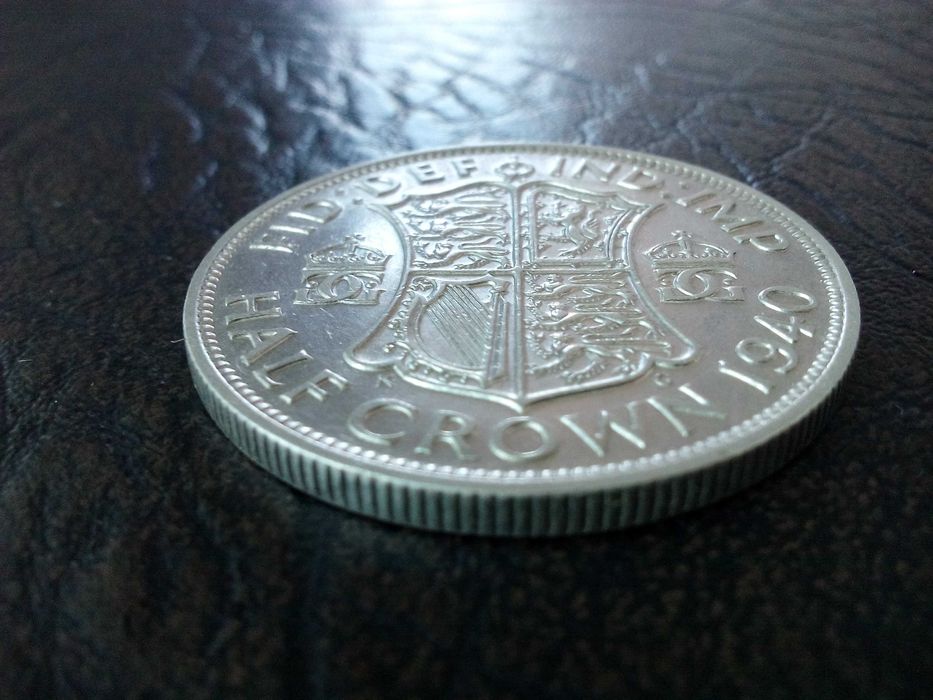 1/2 кoрона 1940 година Англия сребро